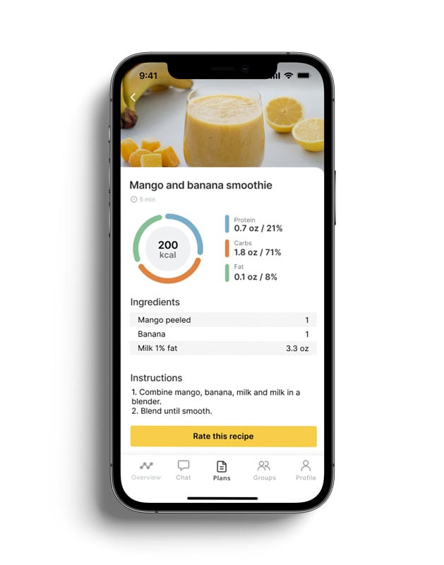 A mockup of the coaching app showcasing the different features.